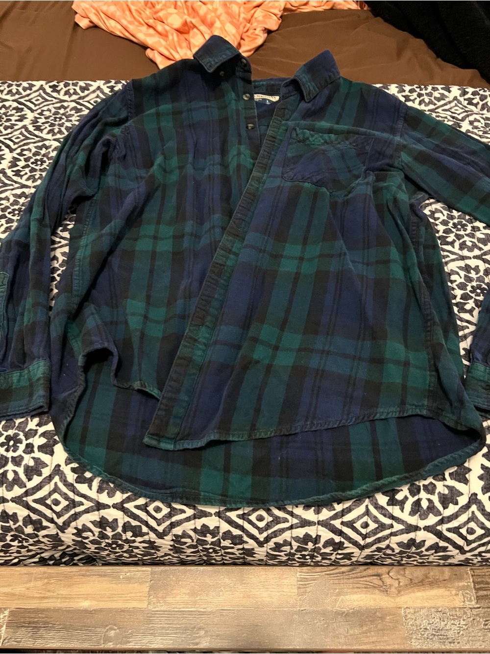Green and Navy Plaid Magellan Button-Up Shirt
